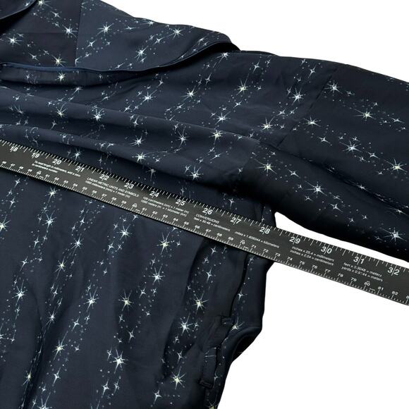 J. CREW Woman's XXL Navy Blue Celestial Easy-luxe Eco Robe Twinkling Sky Pockets - Picture 10 of 12